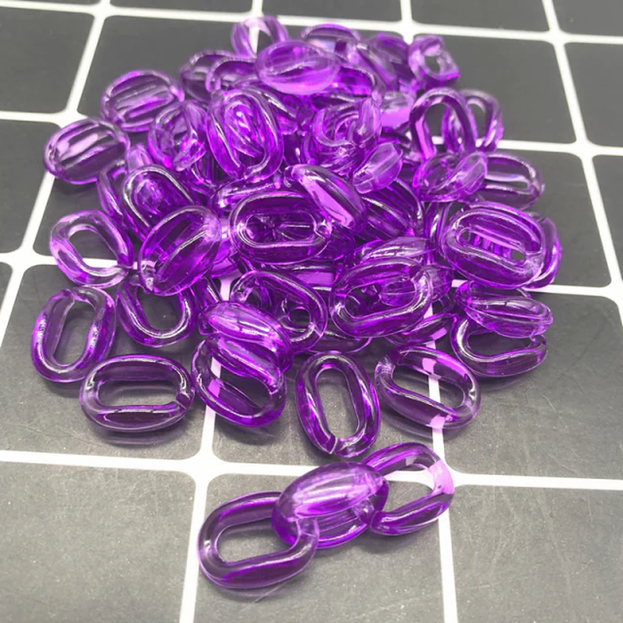 50Pcs/15X10Mm Transparent Acrylic Chain Links DIY Charm Accessories for Jewelry Making
