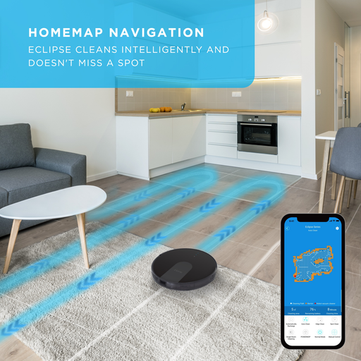 Ihome Autovac Eclipse G 2-In-1 Robot Vacuum and Mop with Homemap Navigation, Ultra Strong Suction Power, Wi-Fi/App Connectivity