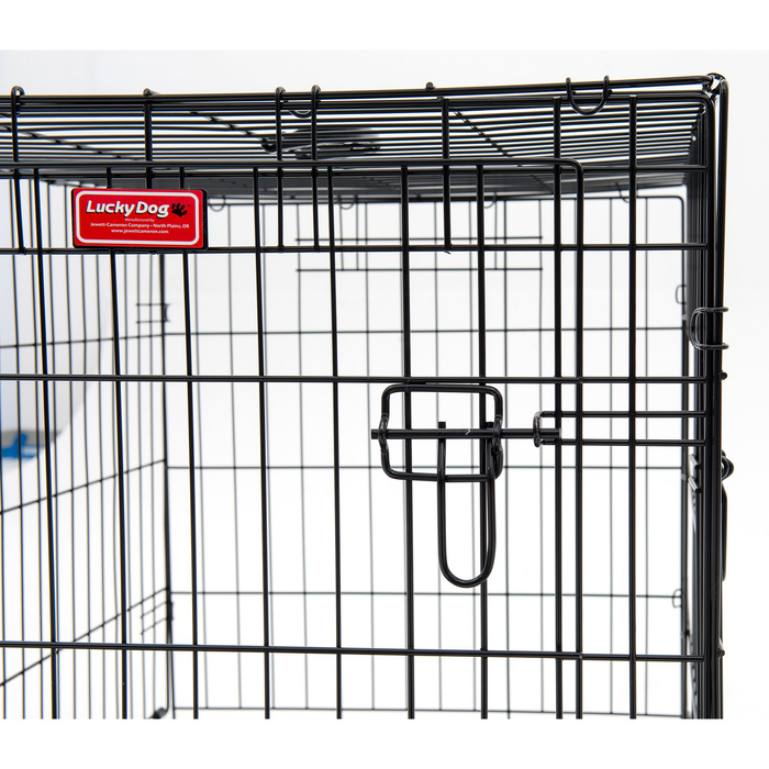 Lucky Dog Folding Black Wire 2 Door Training Crate, 42"