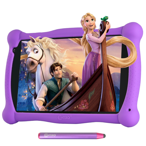 Kids Tablet with Teacher Approved Apps ($150 Value), Contixo 2021 Edition, 7-Inch IPS HD Display, Wifi, Android 10, 2GB RAM 16GB ROM, Protective Case with Kickstand and Stylus, V10-Purple
