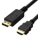 Fosmon Displayport (Male) to HDMI Cable (Male) with IC 6FT, Gold Plated DP to HDMI Cable 1080p Full HD for PCs to HDTV, Monitor, Projector with HDMI Port