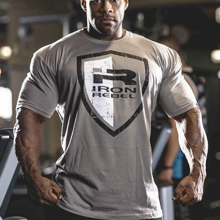 Men Fashion New 100% Cotton T Shirts Bodybuilding Workout Gym Casual T-Shirt Men Tops