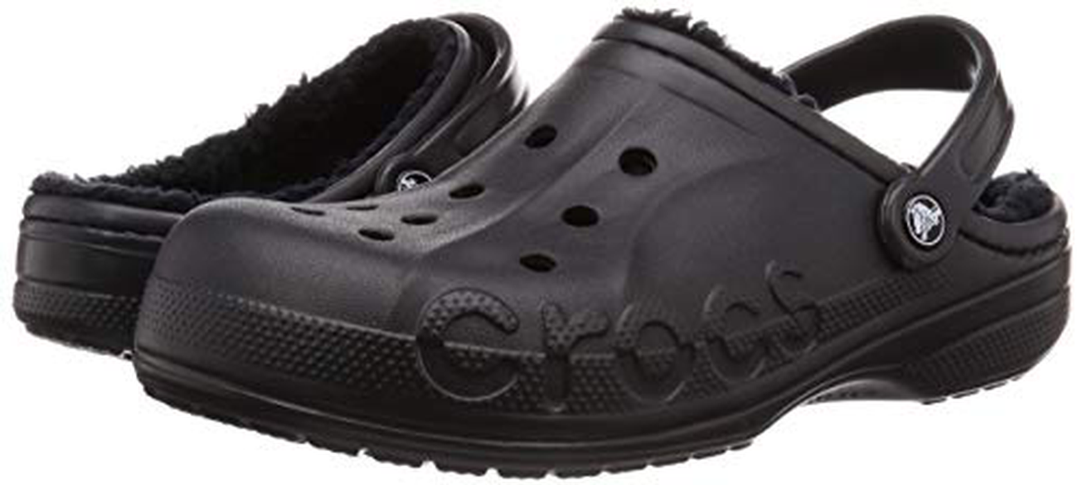 Crocs Men's and Women's Baya Lined Clog, Black/Black, Size 6.0
