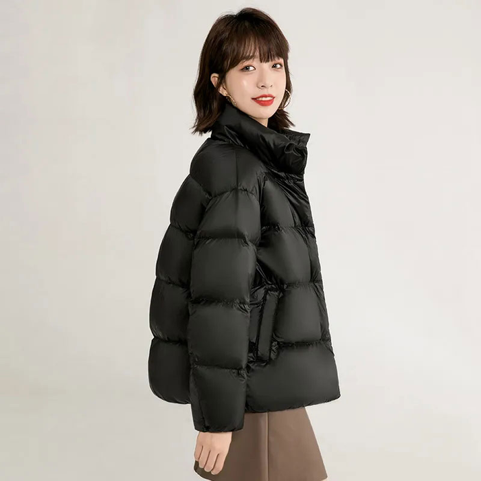 High Quality Winter Women Jacket 2021 Short Fashion Loose Bread Puffer Coat 90% White Duck down Thicked Warm Outwear Female
