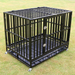 Heavy Duty Dog Crate with Tray, Black, Large, 42"L
