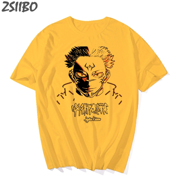 Harajuku Jujutsu Kaisen Yuji Itadori Men&#39;S Tshirt Summer Cool Unisex Short Sleeve T Shirt Anime Funny Printed Streetwear T-Shirt