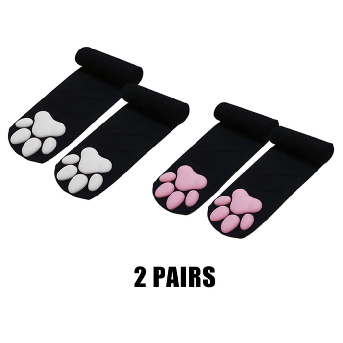 3D Kitten Claw Stocking Lolita Soft Cotton Pawpads Anime Cosplay Girl Gift Thigh High Sexy Cute Solid Pink Paws Pad Kawaii Socks