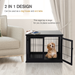 PawHut 26'' Wooden Decorative Dog Cage Pet Crate Kennel with Double Door Entrance & a Simple Modern Design, Black