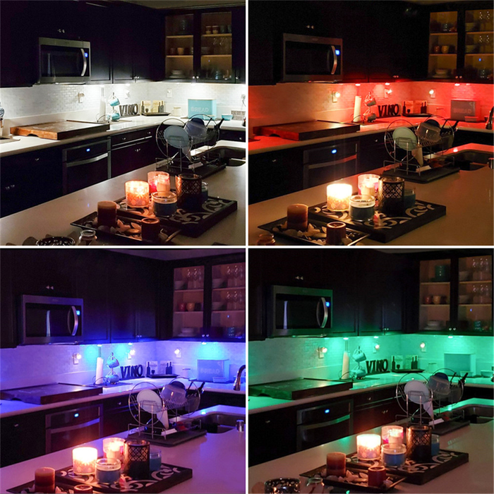 6 Pack RGB LED under Cabinet Light,Closet Counter Lighting with Remote Control Dimmable
