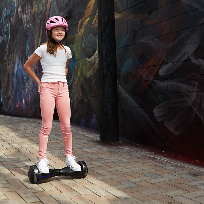 Fluxx FX3 Hoverboard with 6.2 Mph Max Speed, 176 Lbs Max Weight, 3.1 Miles Distance, Self Balancing Scooter with 6.5 Inch Wheels and LED Headlights Black