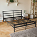 Kingso Full Bed Frames with Headboard, Black 14 Inch Metal Platform Bed Frame with Storage, Heavy Duty Steel Slat and Anti-Slip Support, Easy Quick Lock Assembly, No Box Spring Needed, Full Size