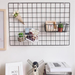Metal Decorative Storage Basket DIY Iron Grid Flower Pot Hanging Shelf Wall Art Mounted Frame Mesh Display Rack Home Decoration