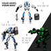 Jitterygit Robot Police STEM Building Toy for Boys | Glow in the Dark Christmas Special Edition | 3 in 1 Best Gift Toy for Boys Ages 7 8 9 10 11 12 13 14