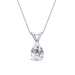 Solitaire 0.33 Carat round Shape Diamond Pendant Necklace in 18K White Gold Plating over Silver