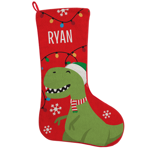 Personalized Fa La La Friends Christmas Stocking - Dinosaur