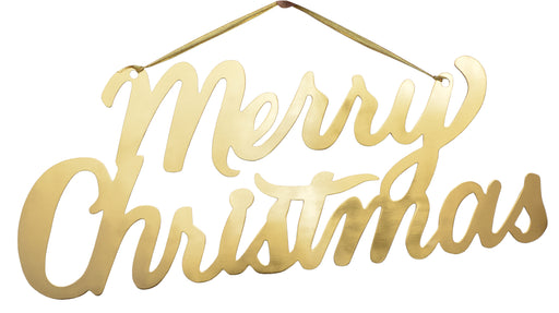 Holiday Time Metal Hanging Merry Christmas Word Decor Gold, 18 x 7.5 inch.