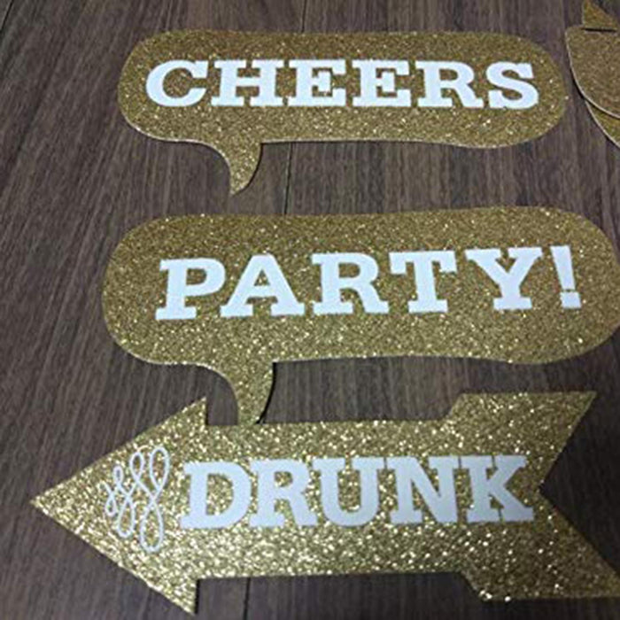 AUTCARIBLE New Year Eve Photo Booth Props Set Party Supplies Decoration Kit