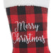 Holiday Time 20 In Plaid Stocking W/ Greeting - Red/b