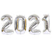 Dohuge 16inch 2021 Number Foil Balloons for New Years Eve Party Supplies Festival Party Anniversary Party Graduation Decorations Home Office Décor- Silver