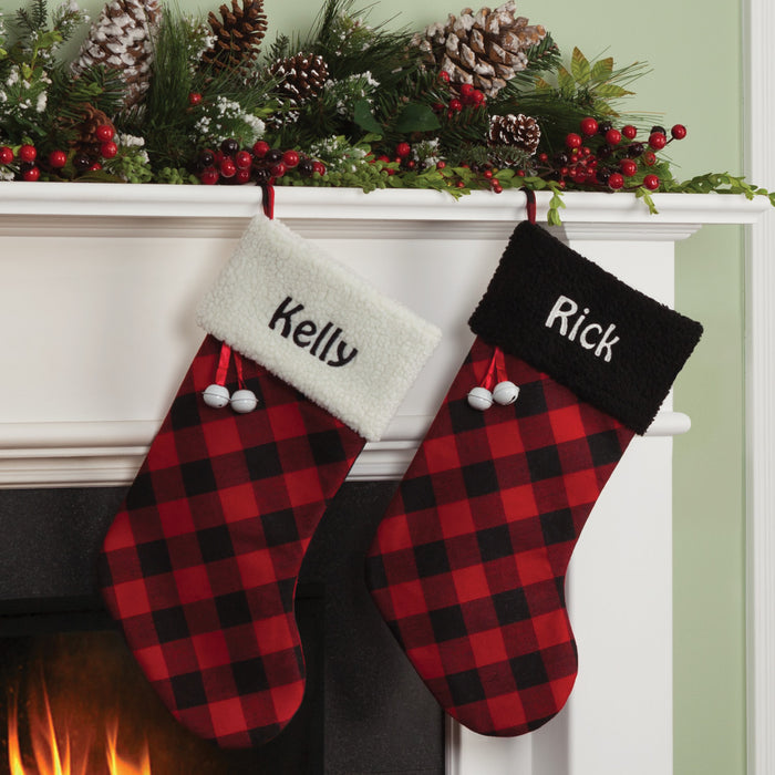 Personalized Plaid Stocking Available In Multiple Colors