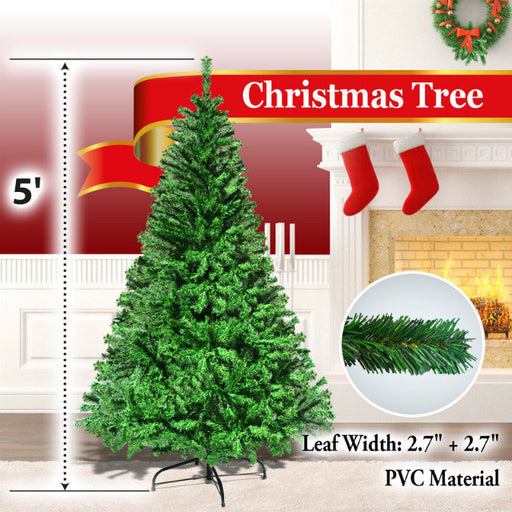 Strong Camel NEW Green 5' Classic Pine Christmas Xmas Artificial Tree -With Solid Metal Stand