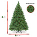 Gymax 6FT Pre-lit Flowering Artificial Green Hinged Christmas Tree PVC Pine Tree