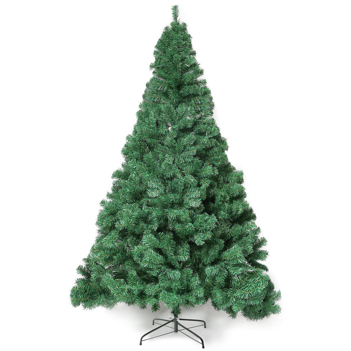 7 Feet Premium Spruce Hinged Artificial Full Christmas Tree, Green, Indoor Outdoor