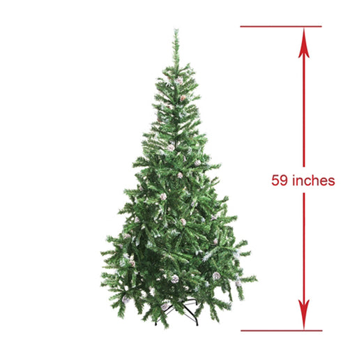 ALEKO CT59H11 Luscious Artificial Christmas Holiday Tree - 5 Foot - with White Tips, Pine Cones, and Berry Clusters