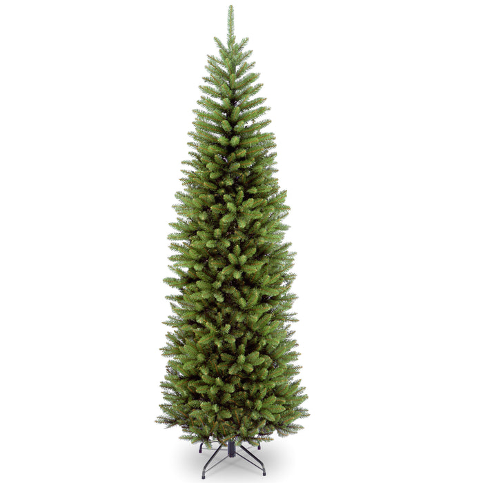 National Tree 7.5' Artificial Kingswood Fir Hinged Pencil Slim Christmas Tree