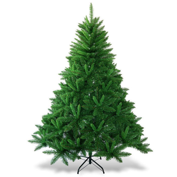 Costway 6Ft PVC Christmas Tree Encryption Hinged Metal Stand Green