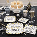 Black, Gold, & Silver New Years Eve Paper Cocktail Napkins, 5in, 32ct