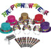 Colorful New Years Eve Party Supplies Kit for 10 Guests, 57 pcs
