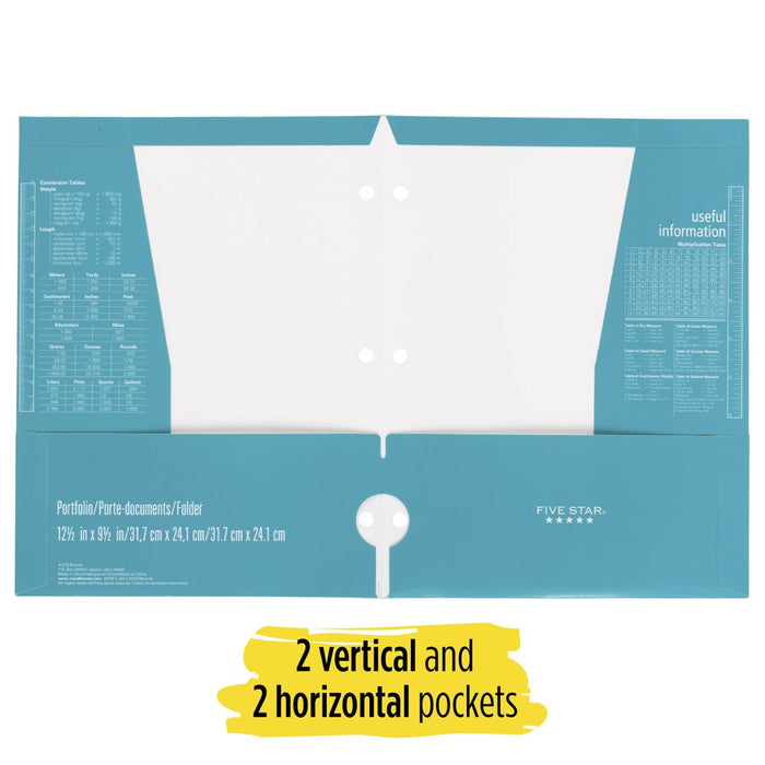 Five Star 4-Pocket Paper Folder, Assorted Trend Colors, 6 Pack (38056)