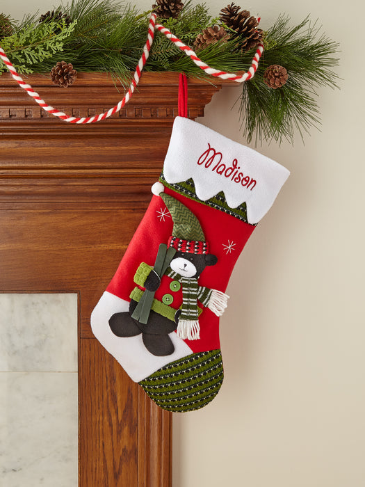 Personalized Snow Cap Christmas Stocking, Available in 11 Designs